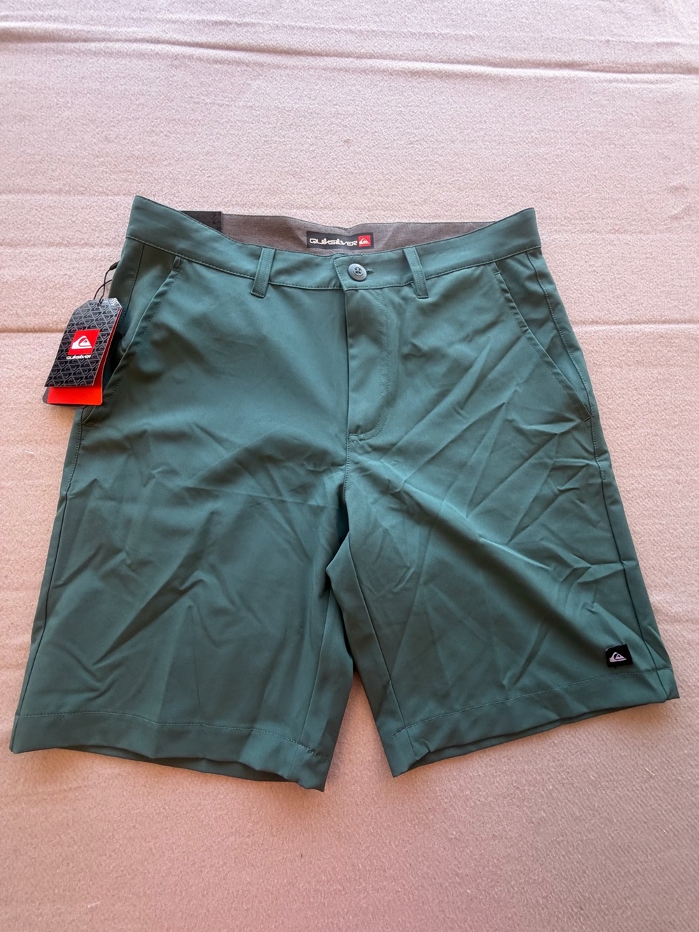 Quiksilver Men's Teal Flat Front Stretch Shorts 29